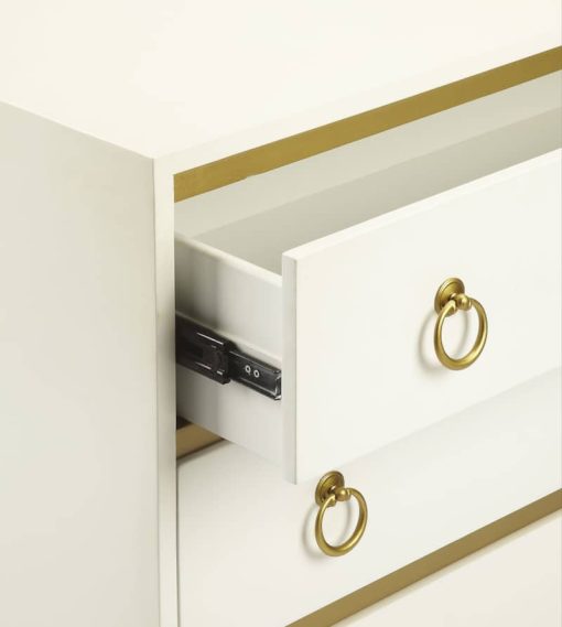 Butler Specialty Company Monika White And Gold Dresser - Image 2