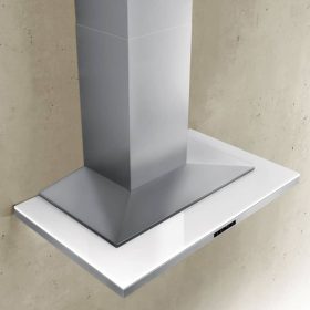Zephyr 42" Stainless Steel And White Glass Designer Collection Layers Wall Hood - Image 2