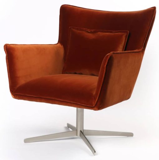 Four Hands Abbott Collection Jacob Soft Velvet Sienna Swivel Chair