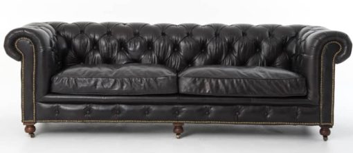 Four Hands Old Saddle Black 96" Conrad Sofa - Image 2