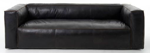 Four Hands Old Saddle Black 99" Nolita Reverse Stitch - Image 2