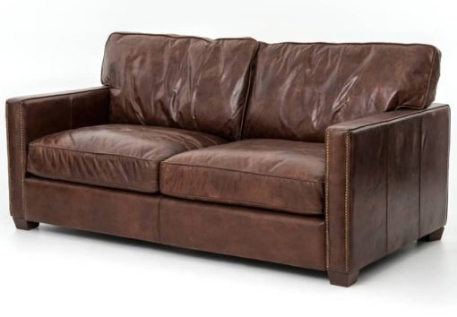 Four Hands Carnegie Collection 72" Cigar Brown Leather Larkin Sofa
