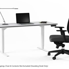 BDI Centro 6451-2 Smooth Satin White/ Grey Glass 60" x 24" Standing Desk - Image 2