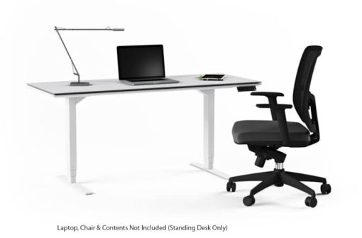 BDI Centro 6451-2 Smooth Satin White/ Grey Glass 60" x 24" Standing Desk - Image 2