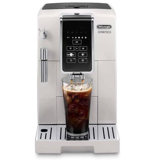 Delonghi Dinamica White Automatic Coffee Machine w/ Espresso & Iced Coffee Features - Image 2