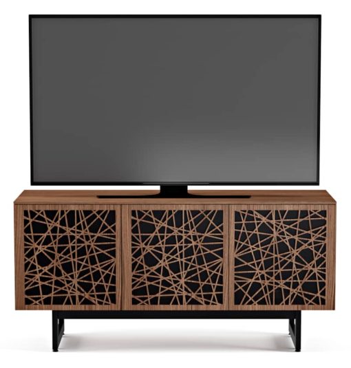 BDI Elements Ricochet Natural Walnut Media with Triple-Width Storage Cabinet - Image 2