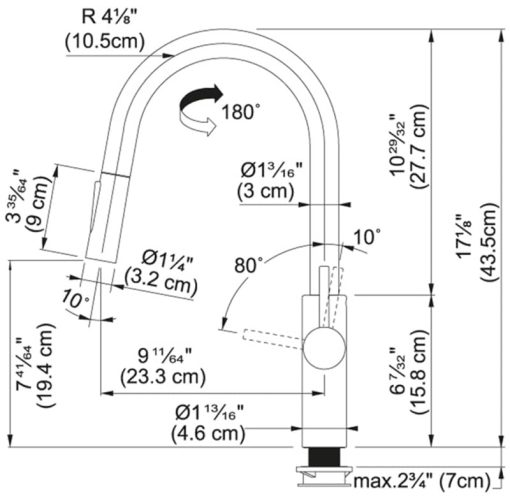 Franke Pescara Satin Nickel Pull-Down Kitchen Faucet - Image 2