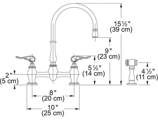 Franke Farm House Polished Chrome Bridge Kitchen Faucet - Image 2