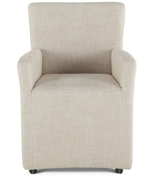 Home Trends & Design Peabody Linen Dining Arm Chair - Image 2