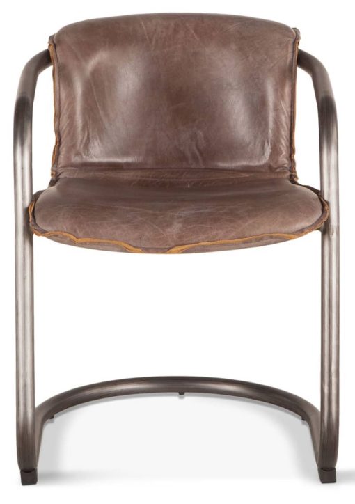 Home Trends & Design Portofino Jet Brown Leather Dining Chair - Image 2