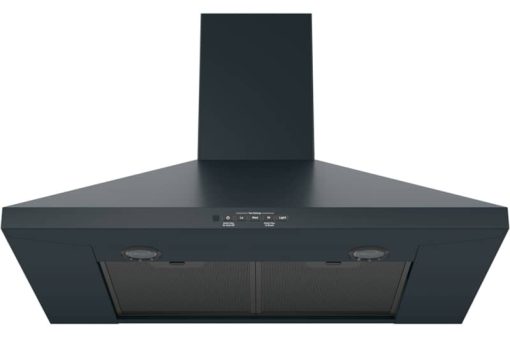 GE 30" Black Slate Wall-Mount Pyramid Chimney Hood - Image 2