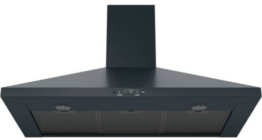GE 36" Black Slate Wall-Mount Pyramid Chimney Hood - Image 2