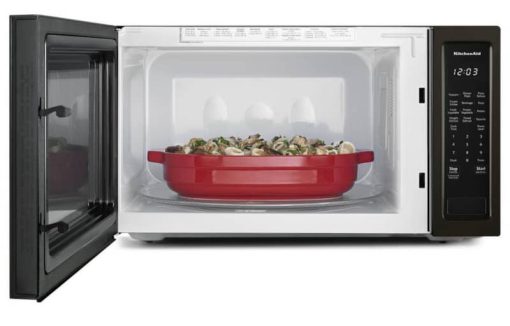 KitchenAid 24" PrintShield Black Stainless Steel Countertop Microwave Oven - Image 2