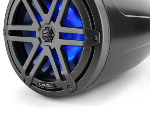 JL Audio M3 7.7" Satin Black Enclosed Coaxial Marine Speakers With RGB LED Lighting - Image 2