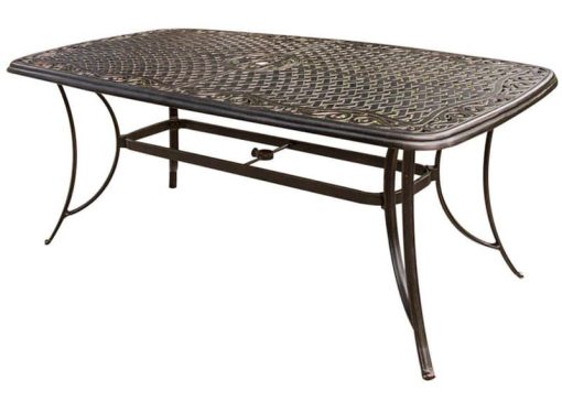 Hanover Manor 7-Piece Outdoor Dining Set With Six Swivel Rockers, A Cast-Top Dining Table, A 9 Ft. Umbrella And Umbrella Stand - Image 2