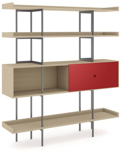 BDI Margo 5201 Drift Oak And Cayenne Modern Display And Shelf - Image 2