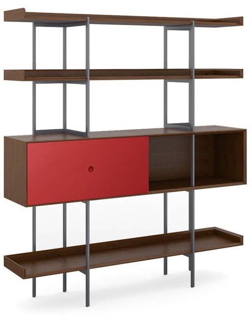 BDI Margo 5201 Toasted Walnut And Cayenne Modern Display And Shelf - Image 2