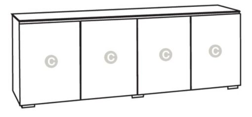 Salamander Designs Chameleon Collection Milan 347 White w/ Black AV Cabinet - Image 2