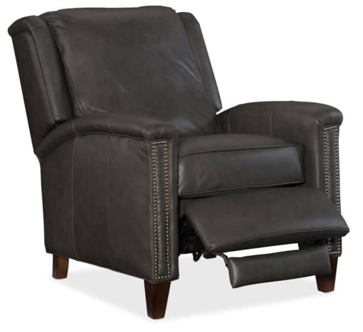 Hooker Furniture Charcoal Grey Leather Kelly Recliner - Image 2