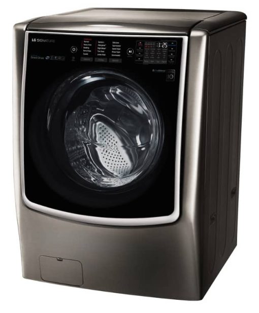 LG SIGNATURE 5.8 Cu. Ft. Black Stainless Steel Smart Wi-Fi Enabled Front Load Washer - Image 2