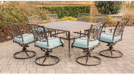 Hanover Traditions 9-Piece Dining Patio Set In Blue/Cast - Image 13