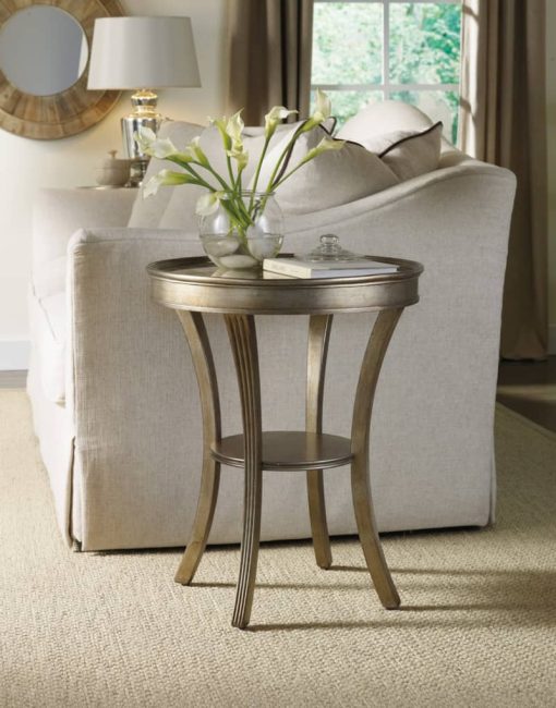 Hooker Furniture Living Room Sanctuary Round Mirrored Accent Table - Image 2