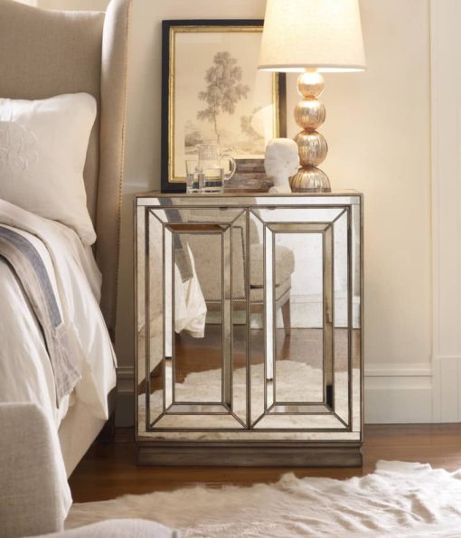 Hooker Furniture Bedroom Sanctuary Two-Door Mirrored Nightstand - Image 2