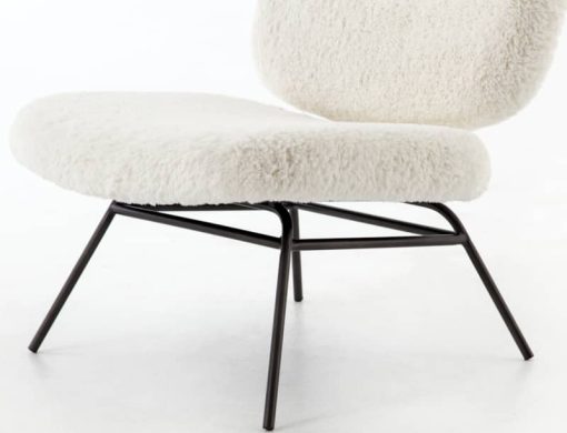 Four Hands Irondale Collection Ivory Angora Caleb Accent Chair - Image 3