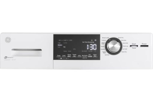 GE 4.1 Cu. Ft. White Smart Front Load Ventless Condenser Electric Dryer With Stainless Steel Basket - Image 3