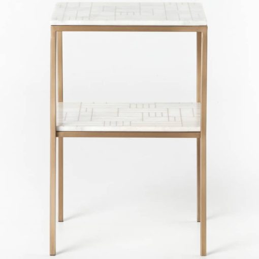 Four Hands Asher Collection Piet Printed Marble Nightstand - Image 2
