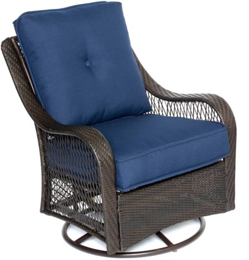 Hanover Orleans 4-Piece Outdoor Seating Patio Set In Navy Blue - Image 2