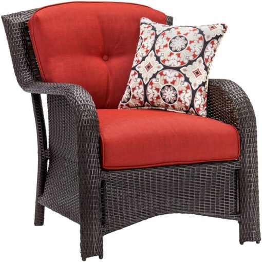 Hanover Strathmere 6-Piece Outdoor Lounge Patio Set In Crimson Red - Image 4