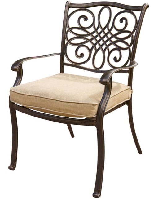 Hanover Traditions Natural Oat & Bronze 9-Piece Outdoor Dining Patio Set - Image 2