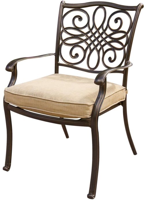 Hanover Traditions Natural Oat & Bronze 9-Piece Outdoor Dining Patio Set - Image 2