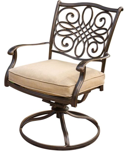 Hanover Traditions Natural Oat & Bronze 9-Piece Outdoor Dining Patio Set - Image 2
