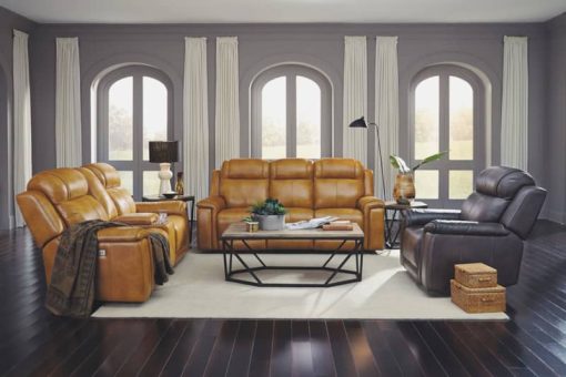 Flexsteel Kingsley Leather Power Recliner With Power Headrest - Image 3