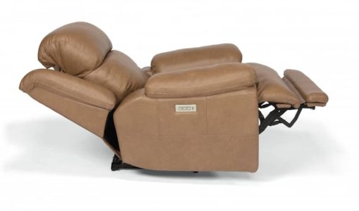 Flexsteel Elijah Leather Power Recliner With Power Headrest & Lumbar - Image 3