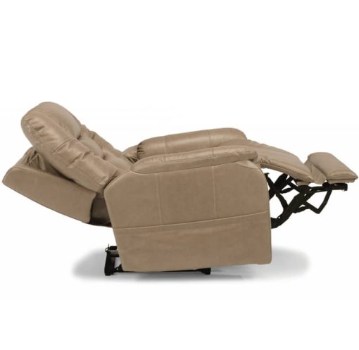 Flexsteel Theo Leather Power Recliner With Power Headrest & Lumbar - Image 3