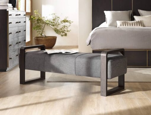 Hooker Furniture Curata Edward Graphite Upholstered Bench - Image 3