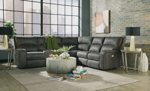 Flexsteel Nirvana Grey Fabric Armless Chair - Image 3