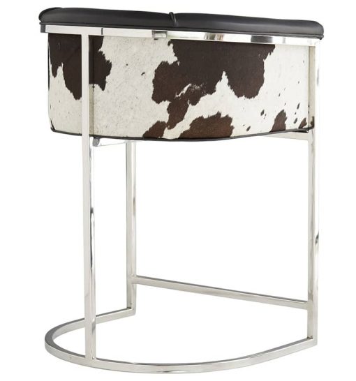 Arteriors Calvin Black And White Hide Counter Stool - Image 3