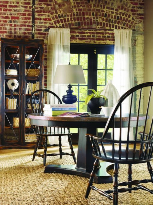 Hooker Furniture Living Room Sanctuary Two-Door Thin Display Cabinet Ebony - Image 3