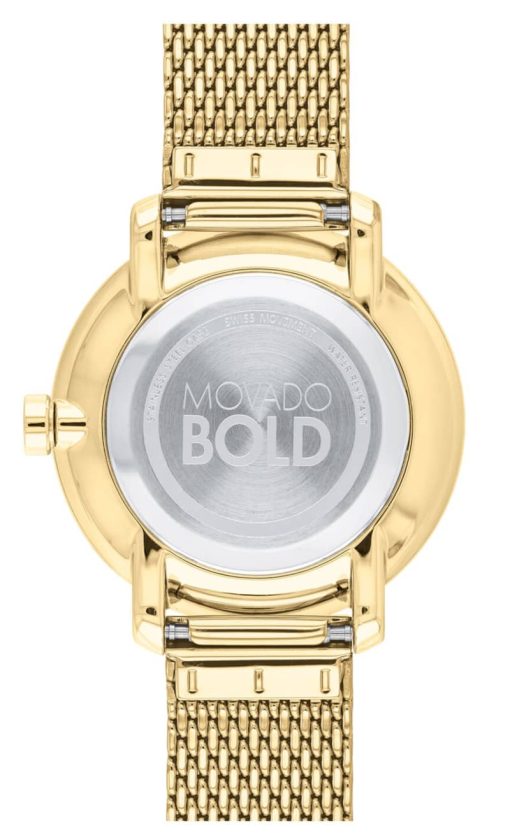 Movado BOLD Shimmer Yellow Gold-Tone Dial & Mesh Bracelet Watch, 34mm - Image 3