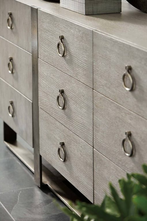 Bernhardt Linea Cerused Greige 9 Drawer Dresser - Image 3