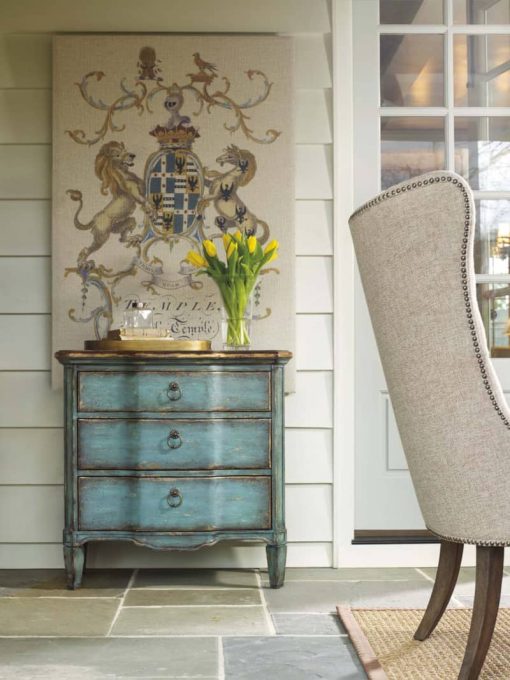 Hooker Furniture Living Room Three Drawer Turquoise Chest - Image 3