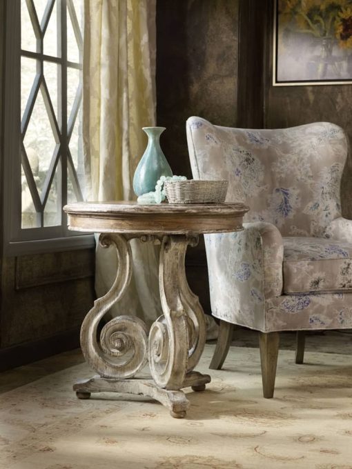 Hooker Furniture Caramel Froth And Paris Vintage Chatelet Scroll Accent Table - Image 3