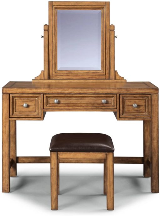 Homestyles Sedona Toffee Vanity & Mirror With Bench - Image 3
