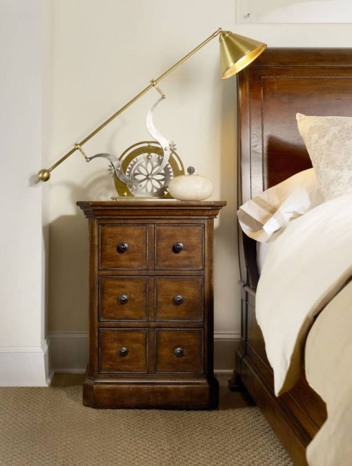 Hooker Furniture Archivist Dark Wood Three-Drawer Telephone Table - Image 3