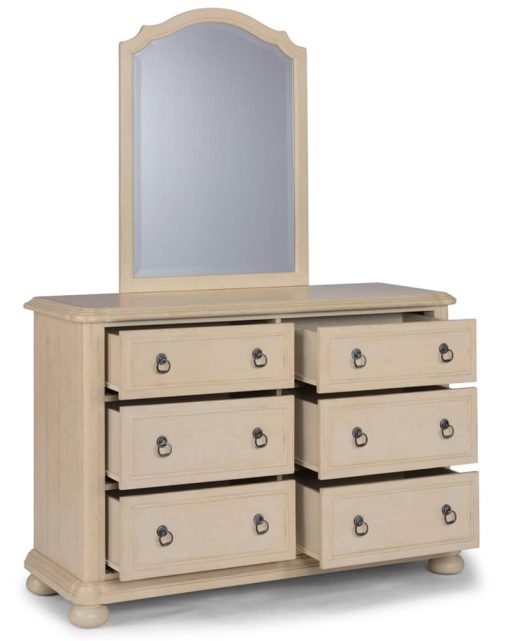 Homestyles Provence Antiqued White Dresser w/ Mirror - Image 3
