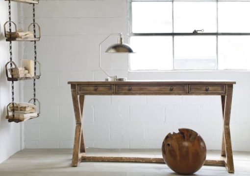 Hooker Furniture Light Wood Home Office Melange Bennett X-Base Writing Desk - Image 3